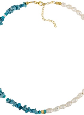 俄罗斯设计师天然水晶珍珠项链