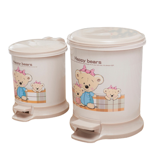 顺美快乐熊脚踏垃圾桶家用塑料垃圾筒厨房客厅卫生间脚踩垃圾桶