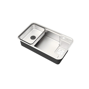 箭牌304不锈钢大单槽厨房水槽纳米智洁 家用双槽洗菜盆沥水篮一体