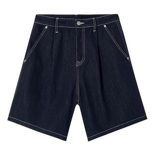 时髦阔腿裤/MSLAN美式工装薄款五分裤百慕大牛仔短裤女MGAK417