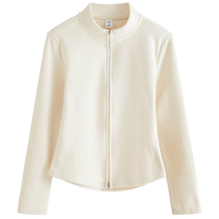 软糯双面绒双拉链短款外套开衫秋冬新款加厚宽松半高领打底衫T恤