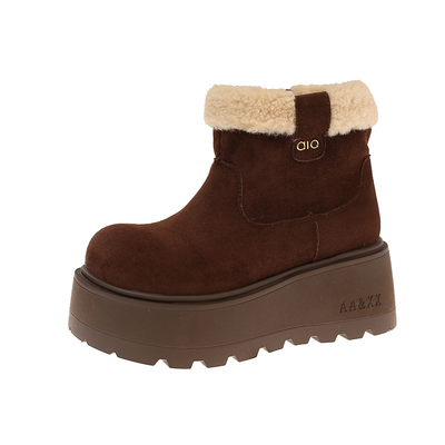 冬新款小个子厚底增高保暖雪地靴