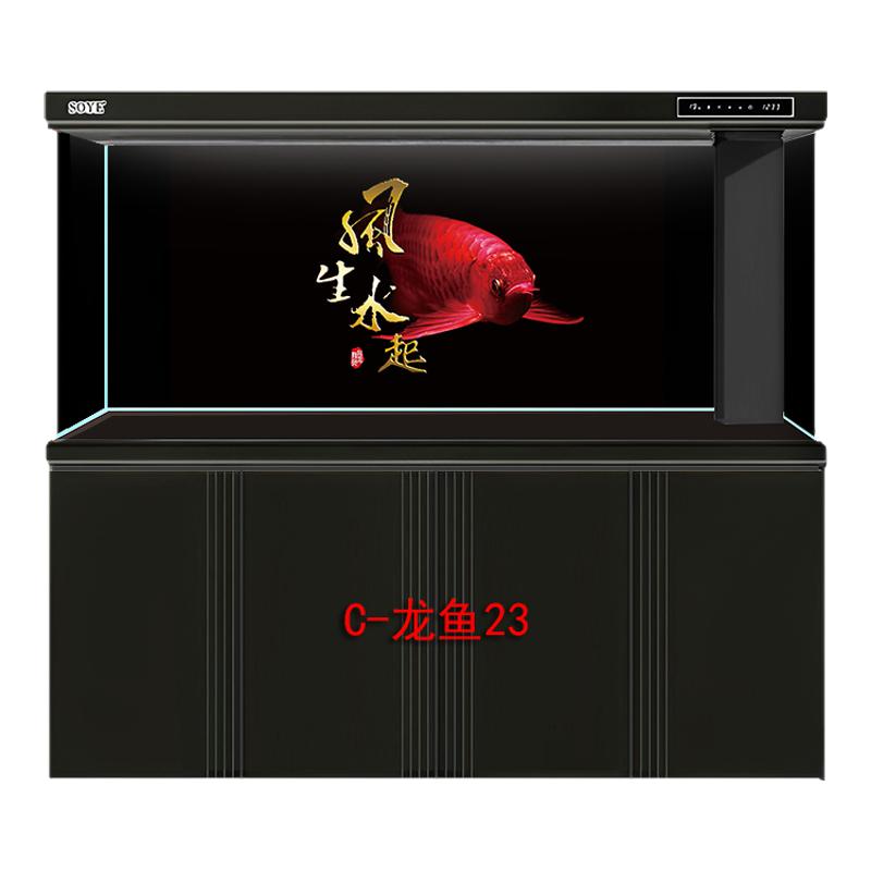 鱼缸贴纸背景画高清图3d立体定制荷花地球星空龙年图超白鱼缸造景