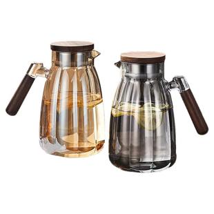 大容量冷水壶家用客厅凉水壶套装耐高温玻璃壶加厚凉白开水泡茶壶