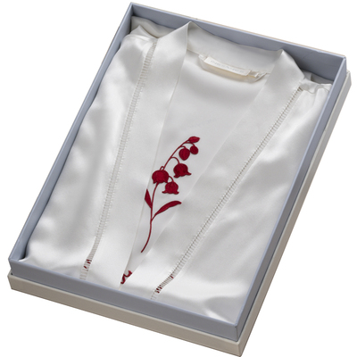 银桑INESANCE22姆米高奢真丝睡袍红色新娘晨袍100%桑蚕丝绸睡衣女