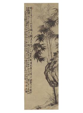 清·石涛墨竹图水墨国画真迹临摹