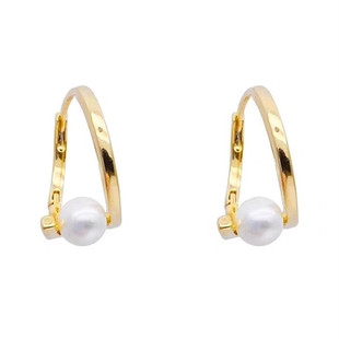 气质黑色珍珠耳环耳扣女高级感时尚圆形红豆银针耳钉复古港风耳饰