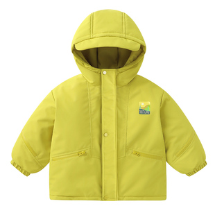 男童防水棉服加厚外套冬装2025新款秋冬款儿童宝宝小童冬季棉衣潮