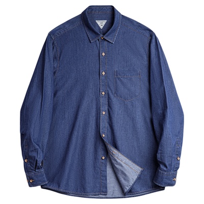 马登工装单口袋工装牛仔衬衫