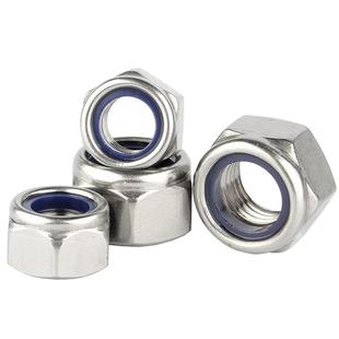 304不锈钢防松螺母防锁死六角螺帽防滑自锁油煮螺丝帽M5M6M8-M20