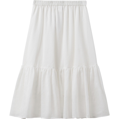 播商场同款苎麻气质白色半身裙女夏季新款漂亮蛋糕裙BDS7BD2960