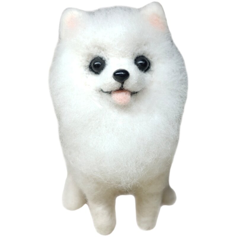 diy博美小狗蝴蝶犬羊毛毡戳戳乐