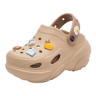 星期六洞洞鞋女8厘米夏季增高外穿防滑凉鞋厚底增高包头沙滩拖鞋