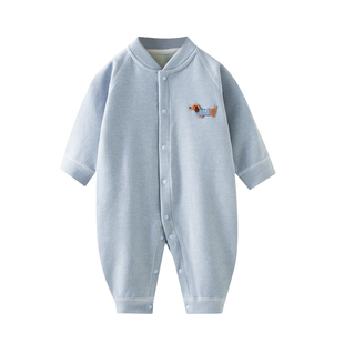 婴儿衣服春秋装德绒打底保暖内衣新生儿连体衣男女宝宝睡衣秋冬季