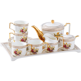 欧式奢华高档陶瓷咖啡具咖啡杯碟家用法式水具英式下午茶茶具套装