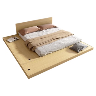 日式榻榻米落地矮床架子原木风民宿床现代简约儿童房踏踏米地台床