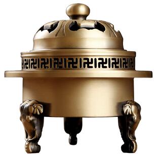 黄铜象鼻三足烟供盘供佛藏式耐高温多功能火供药供家用香炉薰香纯