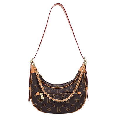 LK轻奢老花月牙包女包小众月亮包