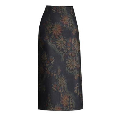 豹纹包臀裙高腰修身半身裙一步裙