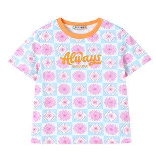 女童T恤短袖夏季2025新款儿童棉薄款打底衫中大童独特超好看上衣