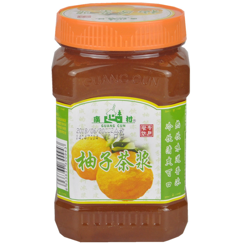 广村茶浆1kg柚子甜品原料顺甘香