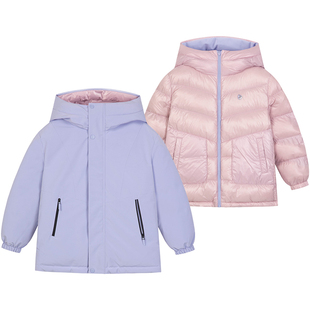 水孩儿两面穿羽绒服女大童热销冬季新品青少年三防御寒男童厚外套