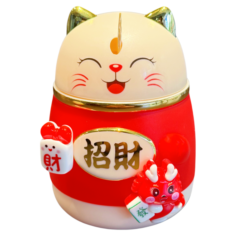 招财猫按压自动牙签盒高颜值