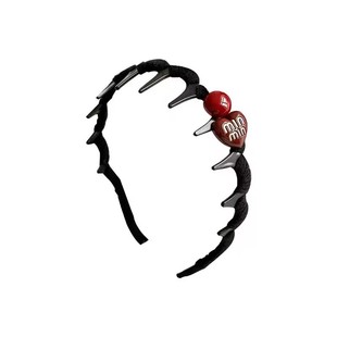 安可拉红爱心带齿波浪发箍女前额碎发发卡高颅顶蓬松防滑头箍发饰