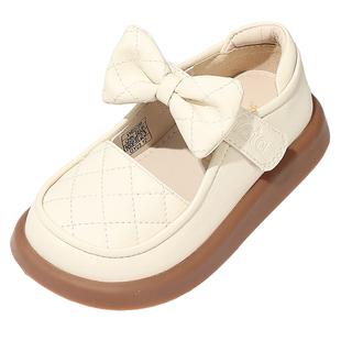 他她童鞋时尚皮鞋女童春夏软底蝴蝶结公主鞋洋气单鞋小女孩演出演