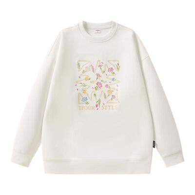 TFOUR圆领刺绣男女款长袖卫衣