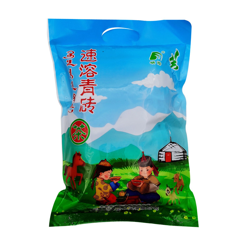 青砖茶内蒙古熬奶茶沏茶专用老青茶明伦袋装精碎速溶400gx25袋装