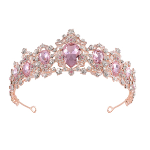 生日发箍粉色水晶皇冠头饰成人款氛围感水钻头箍王冠拍照神器发卡