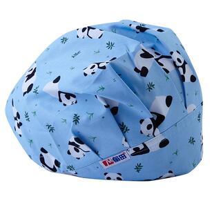 每田手术室牙科美容月子医生护士纯棉印花工作帽口腔长发02蓬蓬帽