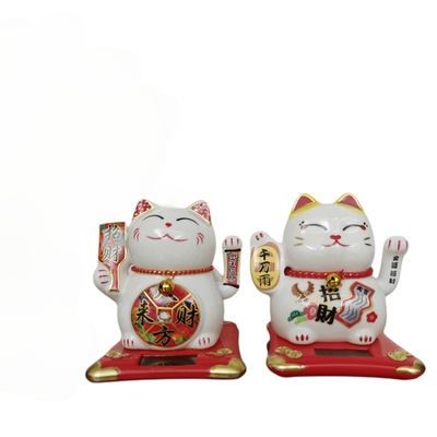太阳能新款摇手招财猫车载饰品