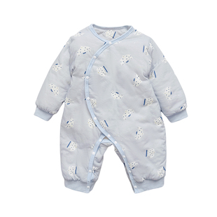 新生婴儿衣服春秋冬季夹棉衣保暖棉服小月龄宝宝婴幼儿连体衣冬装