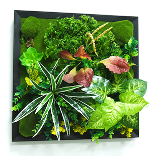 仿真多肉壁挂墙壁绿植立体墙面装饰假花相框工业风鹿头风格植物墙