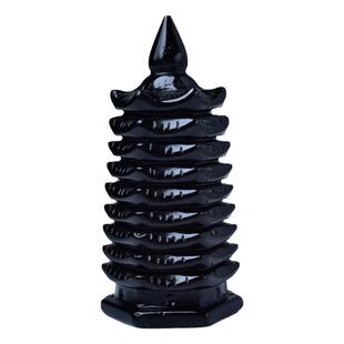天然黑曜石文昌塔摆件黑色水晶文昌塔家居客厅玄关办公桌面摆设