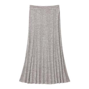 OVV秋冬热卖女装优雅不规则竖条罗纹保暖羊毛半身裙