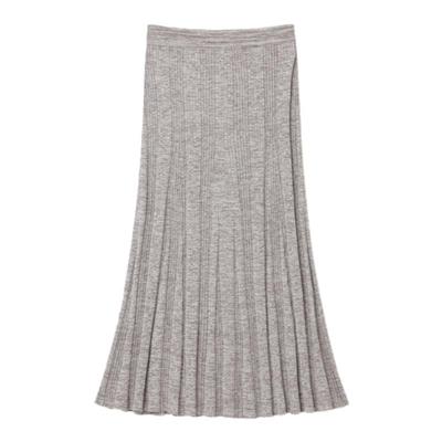 OVV秋冬热卖女装优雅不规则竖条罗纹保暖羊毛半身裙