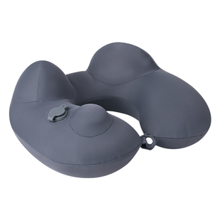 按压充气u型枕旅行便携式高铁长途飞机睡觉神器护颈枕头吹气u形枕