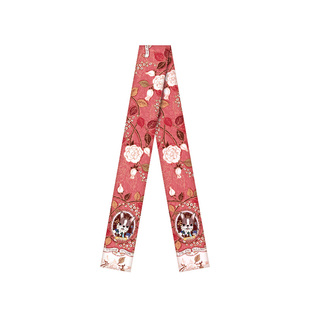 ZOE LAND《安东尼白玫瑰》春季原创真丝丝巾女方巾发带包柄带红色