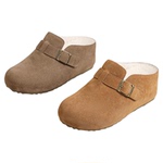 星期六勃肯鞋女新款冬季厚底休闲内增高穆勒鞋女士保暖包头毛毛鞋