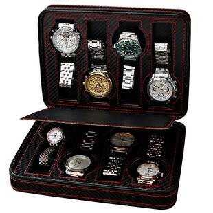 拉链式手表收纳包便携平放表包皮质腕表收纳盒旅行手表收纳盒家用