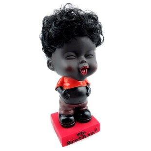 脏辫手工摆件小人摇头娃娃创意网红车内饰品摆件可爱表情家装摆件