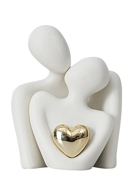 陶瓷结婚艺术摆件新婚纪念工艺品礼物创意家居情侣爱情爱心装饰品