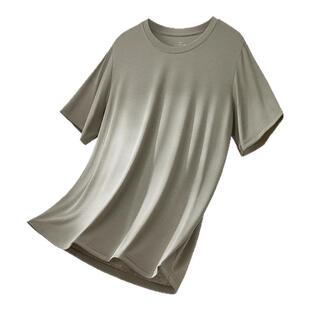 天丝家居服莫代尔睡衣t恤男士单件上衣男款大码冰丝短袖夏季半袖