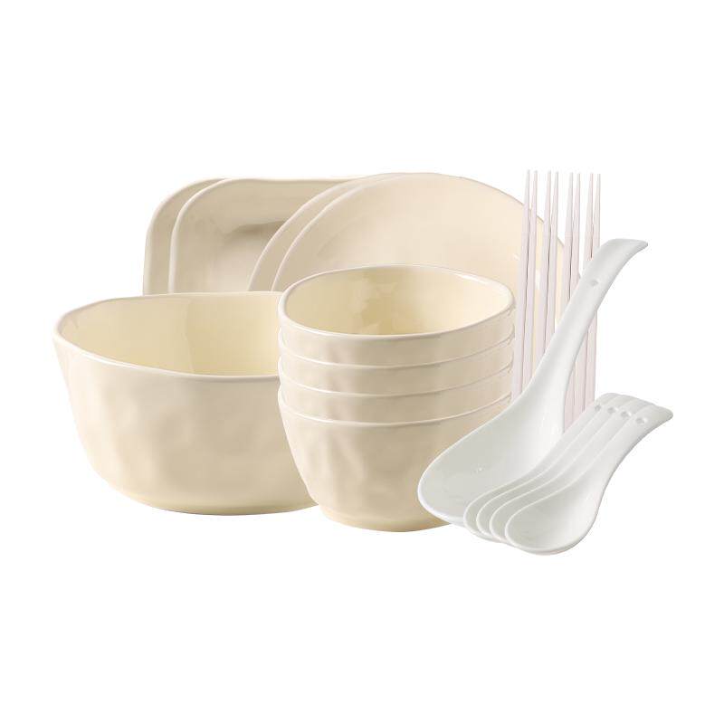 川岛屋釉下彩餐具碗具套装高级感奶油风碗盘碗碟碗筷套装组合家用