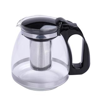 开水直冲花茶壶耐热玻璃茶壶茶具304不锈钢过滤网大容量冲茶器