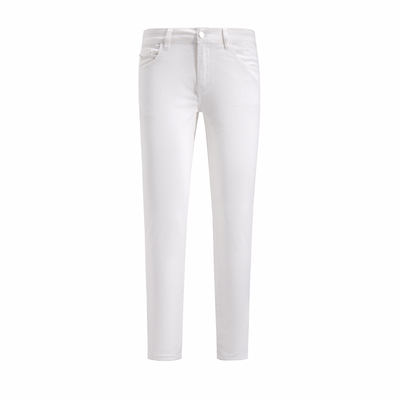 高级感白色牛仔裤男修身春夏款