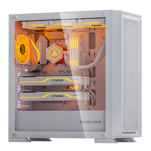 金河田预见99A主机箱电脑台式360水冷atx钢化玻璃侧透明白色机箱